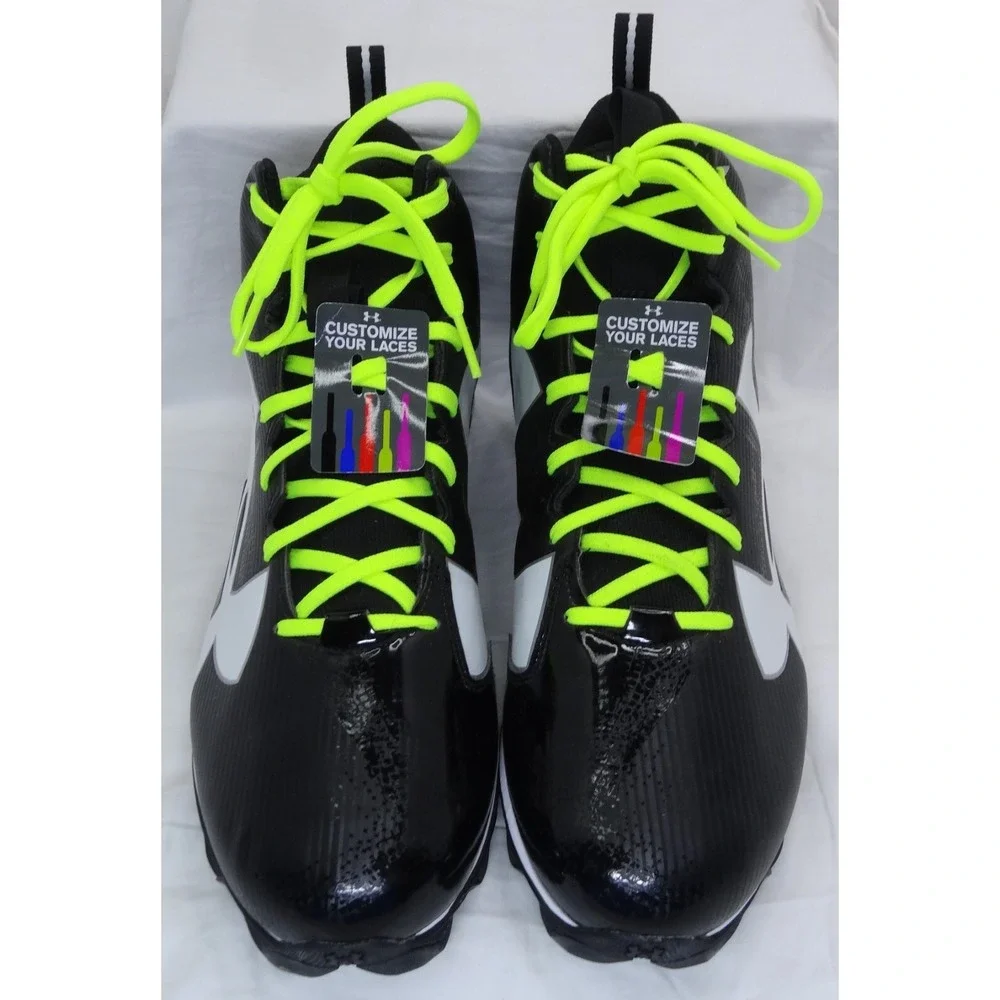 Under Armour Crusher RM Football Cleats Black & White Size 16 1286600-001 New